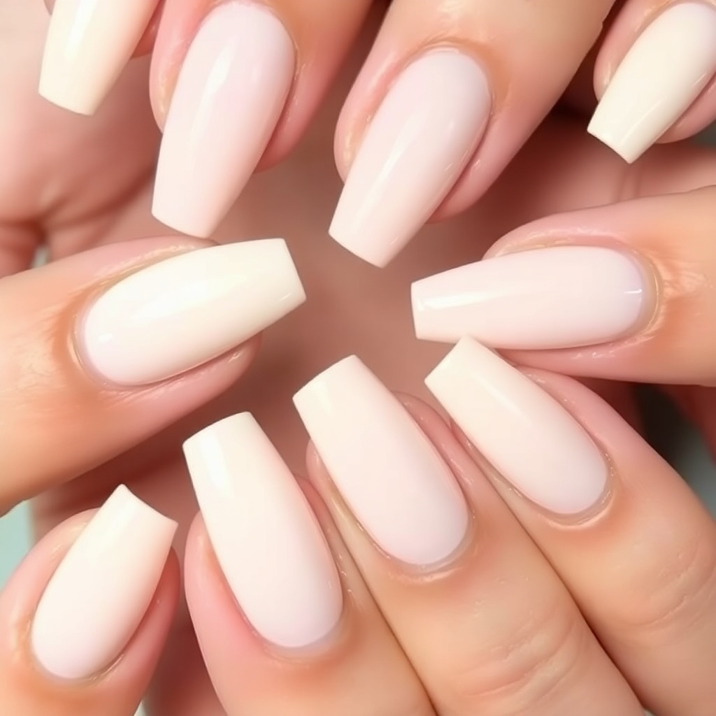 This image has an empty alt attribute; its file name is Soft-pastel-colors-of-cream-nail-designs-grouped-together-gentle-and-soothing-aesthetic-adorable-and-cute-charming-features.jpg